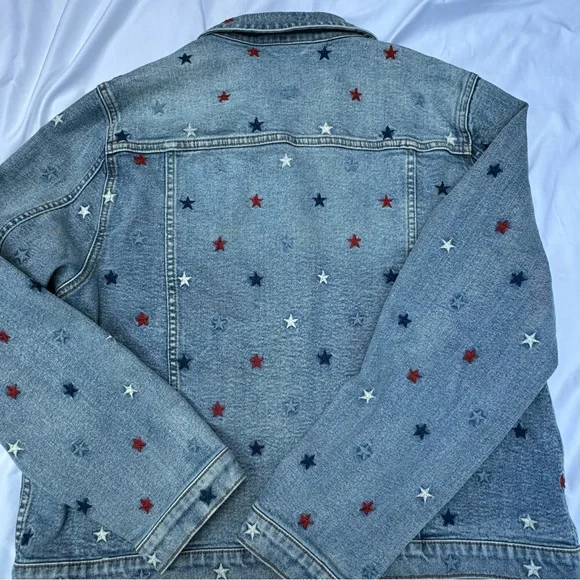 Driftwood Jeans Classic Embroidered Denim Jacket Starry Night Americana Large - Picture 7 of 16